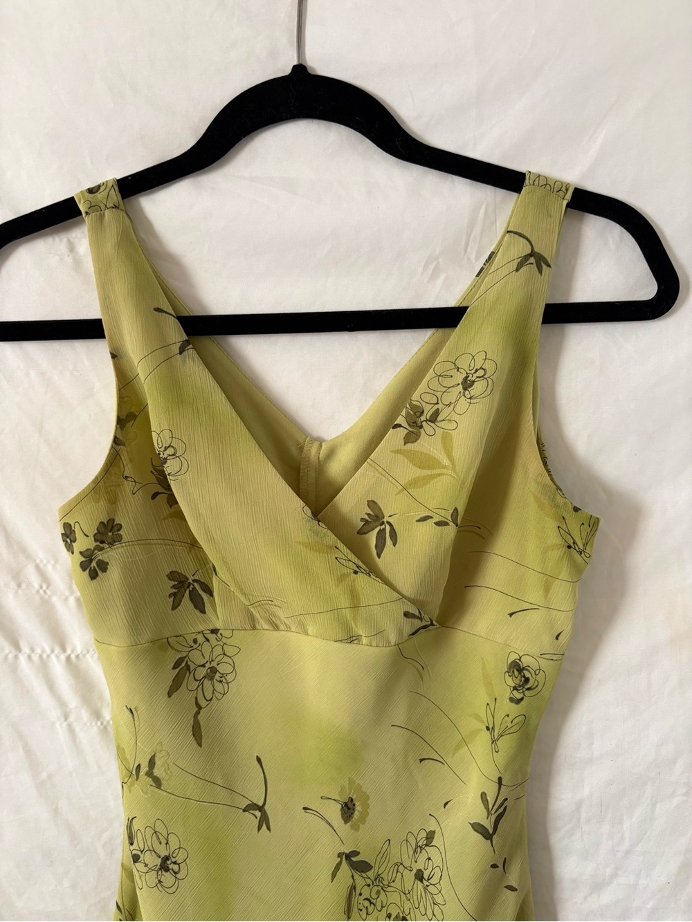 Vintage Y2K green floral midi dress medium small forever 21 2000s - Picture 6 of 10